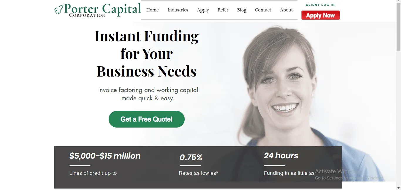 Porter Capital (Financial Services Platform) project preview showing backend systems supporting financial workflows, data processing, and reporting for capital and lending operations.